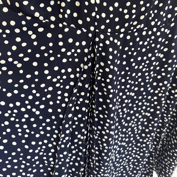 Anne Klein Women's Plus 24W Navy/White Polka Dot Fit and Flare Dress - Picture 5 of 10